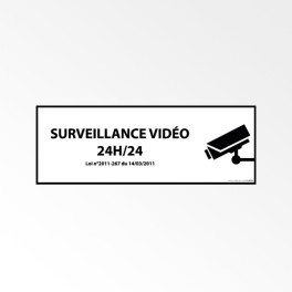 Panneau d'information "Surveillance vidéo 24h/24h" avec décret