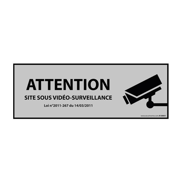 Attention site sous vidéo-surveillance' avec décret autocollant
