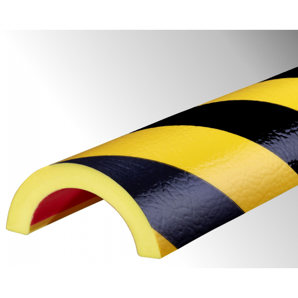 Profil butoir flexible jaune et noir 1 m - modèle R50
