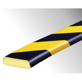 Profil butoir flexible jaune et noir 1 m - modèle F