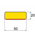 Profil butoir flexible jaune et noir 1 m - modèle D