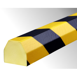 Profil butoir flexible jaune et noir 1 m - modèle CC