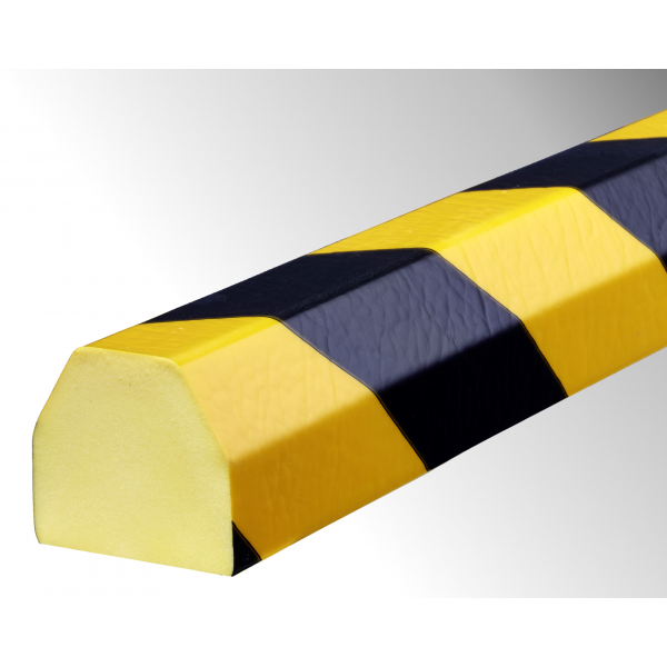 Profil butoir flexible jaune et noir 1 m - modèle CC