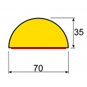 Profil butoir flexible jaune et noir 1 m - modèle C+