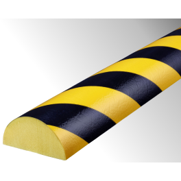 Profil butoir flexible jaune et noir 1 m - modèle C+