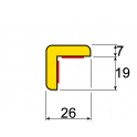 Profil butoir flexible jaune et noir 1 m - modèle E