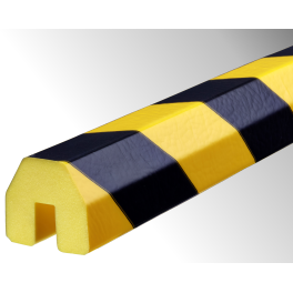 Profil butoir flexible jaune et noir 1 m - modèle BB