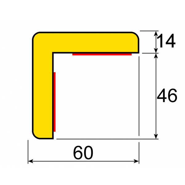 Profilé de protection angle noir et jaune - Abisco