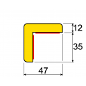 Profil butoir flexible jaune et noir 1 m - modèle H