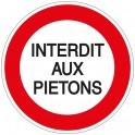 Panneau Interdit aux Piétons - Plat carré Aludibond 250 x 250 mm