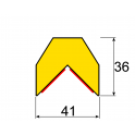 Profil butoir flexible jaune et noir 1 m - modèle AA