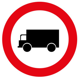 Panneau de Prescription B8 Plat : Accès interdit aux véhicules affectés au transport de marchandises