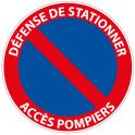 Panneau de Prescription B6a1 Plat en Aludibond : Défense de Stationner Accès Pompiers