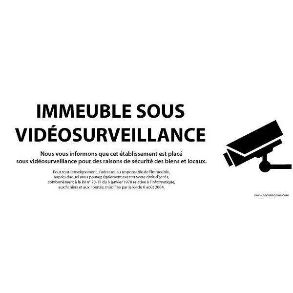Panneau "Immeuble sous vidéosurveillance"