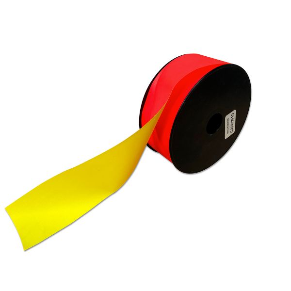 Rubalise eco textile fluorescent rouge/jaune 50x35mm - RETIF