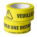 Adhésif de marquage au sol -Veuillez conserver une distance d'1,5m - jaune fluo