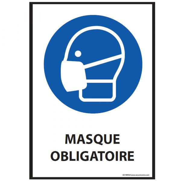 Panneau - Masque obligatoire - M016 ISO EN 7010 - format portrait
