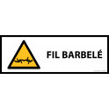 Panneau de danger ISO EN 7010 - Fil barbelé - W033