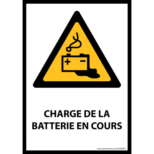 Panneau Iso En 7010 - Charge En Cours De La Batterie - W026 - Format Portrait