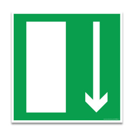 Panneaux d'évacuation et de secours carré "Issue de secours, flèche directionnelle en bas ou en haut"