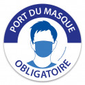 Pictogramme "Port du masque obligatoire" - bleu et blanc