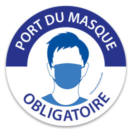 Pictogramme "Port du masque obligatoire" - bleu et blanc