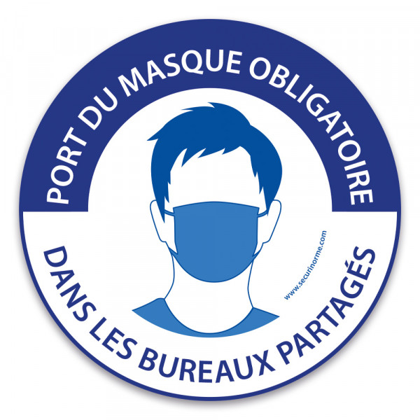 Panneau port Du Masque Obligatoire Dans Les Bureaux Partagés