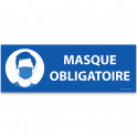 Panneau d'obligation "Masque obligatoire" bleu