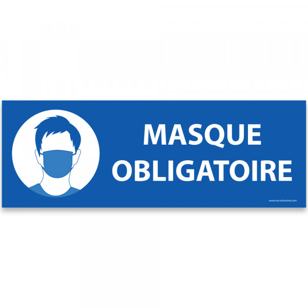 Panneau d'obligation "Masque obligatoire" bleu