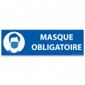 Marquage au sol "Masque obligatoire" bleu - 30 x 10 cm