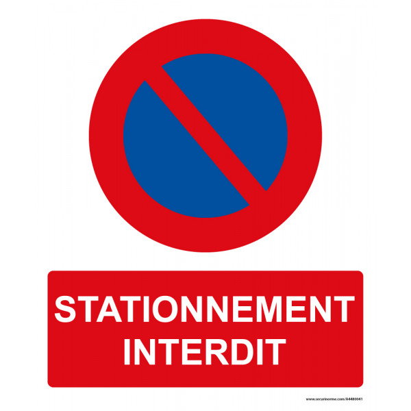 PANNEAU SIGNALISATION OBLIGATOIRE STATIONNEMENT INTERDIT