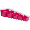 Lot de bacs empilables rose avec couvercles - 6 à 54 litres