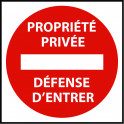 Panneau de circulation Propriété privée défense d'entrer - Plat carré Aludibond 250 x 250 mm