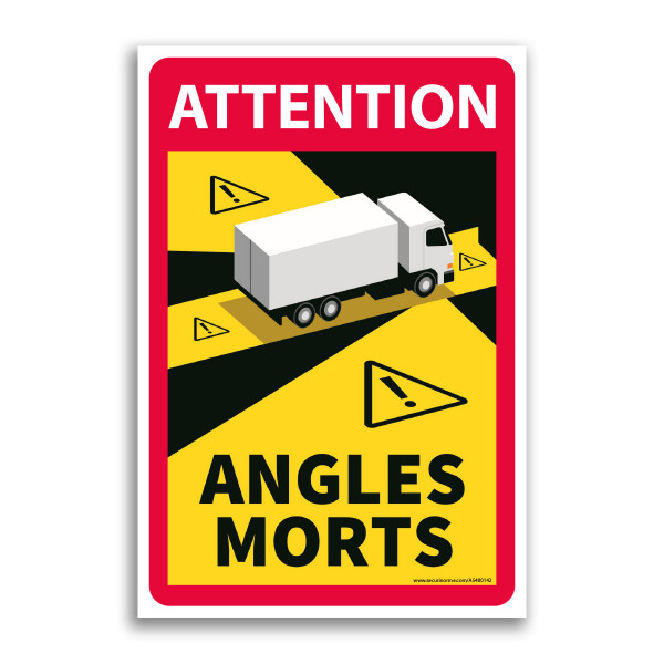 3 Autocollants Danger Angles Morts Camions