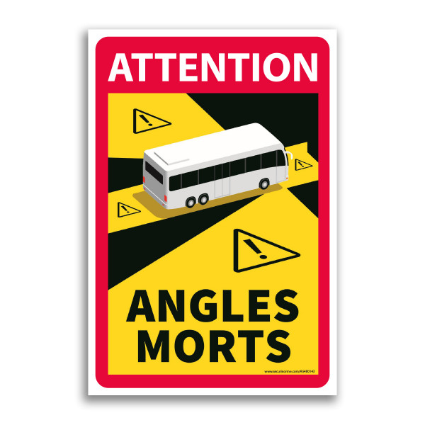 Autocollant Danger Angles Morts Bus - par 3