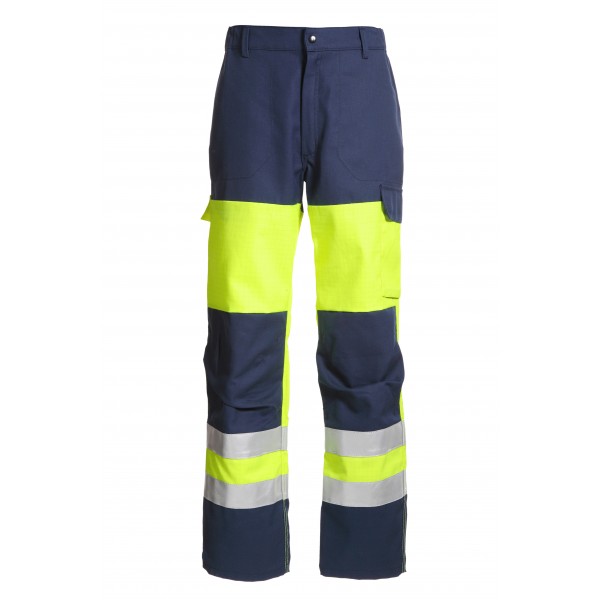 Pantalon Workwear Renforts - Jaune Fluo/ Bleu Marine - Taille 44