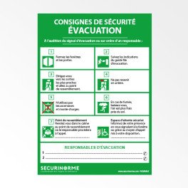 CONSIGNES DE SECURITE ÉVACUATION A4