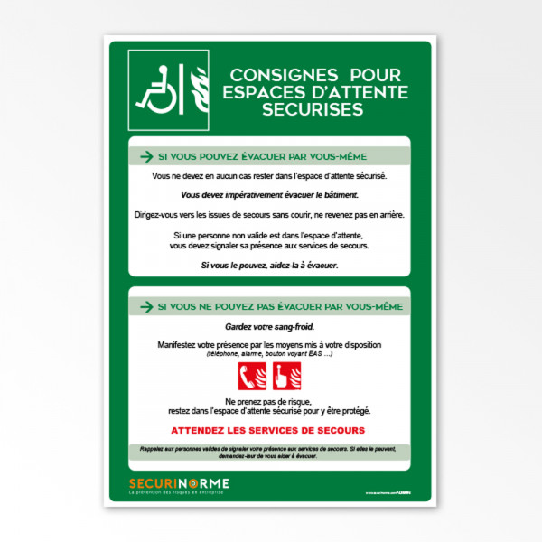 Poster Consignes pour Espace d'Attente Sécurisé A3