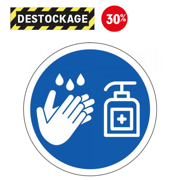 Destock - Panneau Gel Hydroalcoolique Servez-vous - Diam 315mm - Pvc