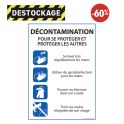 Destock - Panneau "décontamination - Consignes Pour Se Protéger Et Protéger Les Autres" -Format:a4 - Matériau:vinyle