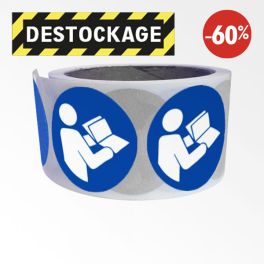 Destock - Rouleau De Pictogrammes D'obligation Iso En 7010 - Consulter Le Manuel/la Notice D'instructions - M002