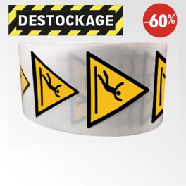 Destock - Rouleau De Pictogrammes De Danger Iso En 7010 - Surface Glissante - W011 - Diam 50mm
