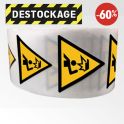 Destock - Rouleau De Pictogrammes De Danger Iso En 7010 - Obstacle En Hauteur - W023 - Diam 50mm