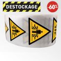 Destock - Rouleau De Pictogrammes De Danger Iso En 7010 - Ecrasement - W019 Diam 50mm