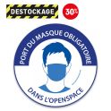 Destock - Panneau "port Du Masque Obligatoire Dans L'openspace - Diam 200mm Pvc