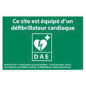 Panneau DAE - ce site est équipé d'un défibrilateur cardiaque