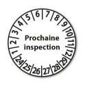 Pastille blanche à texte "Prochaine inspection" - 4 matériaux 