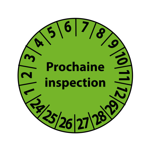 Pastilles calendrier colorées - Prochaine inspection - tissu
