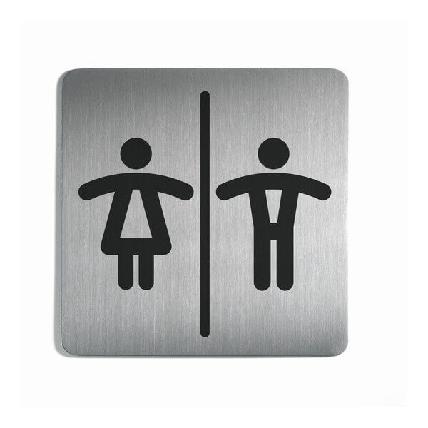 Pictogramme carré de porte "Toilettes Mixtes Homme/Femme"