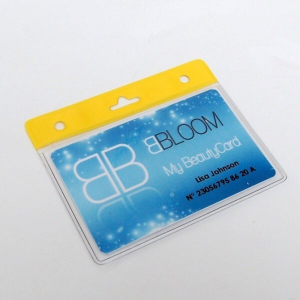 Lot de 20 porte-cartes d'identité en plastique transparent double face pour  l'école, le bureau et les réunions (horizontal)